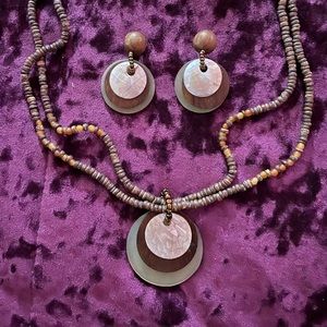 Cultural Beaded Necklace and Earrings Set